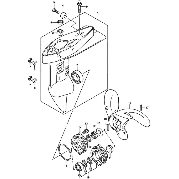 Картер (корпус) редуктора Suzuki