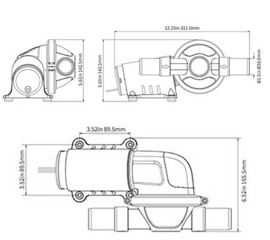Самовсасывающий насос для «черных вод» SeaFlo, 19 л/мин, 12В