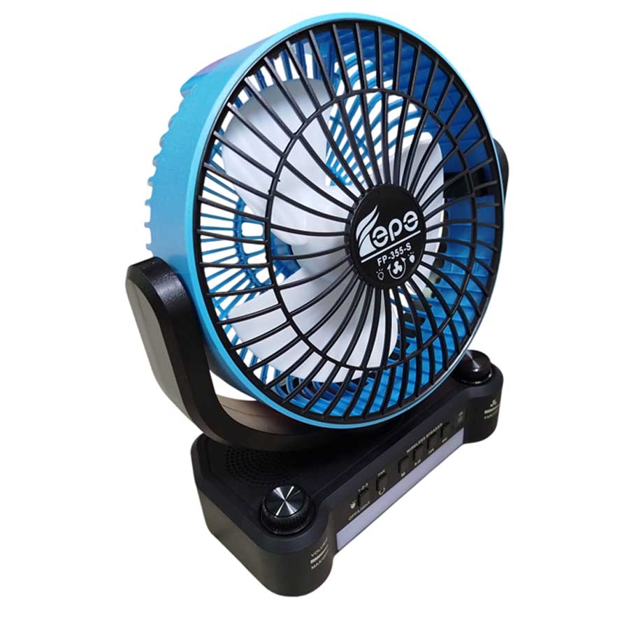 Многофункциональная радиоколонка FP-355-S с солнечной панелью, вентилятором, FM/USB/TF/BT и LED-подсветкой