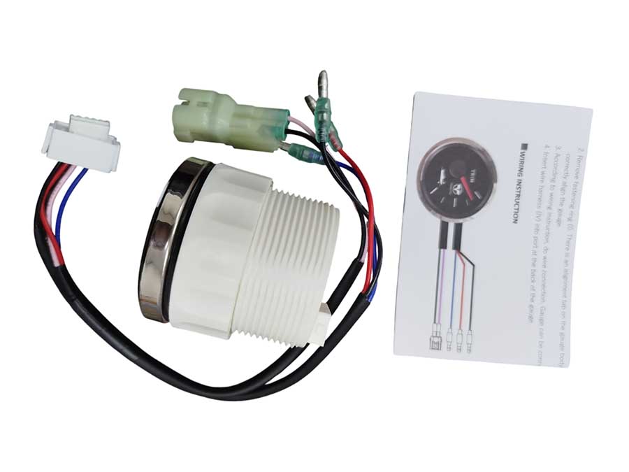 Трим-указатель Tohatsu 3VS-72523-0, ∅ 52 мм, черный циферблат, нерж. ободок