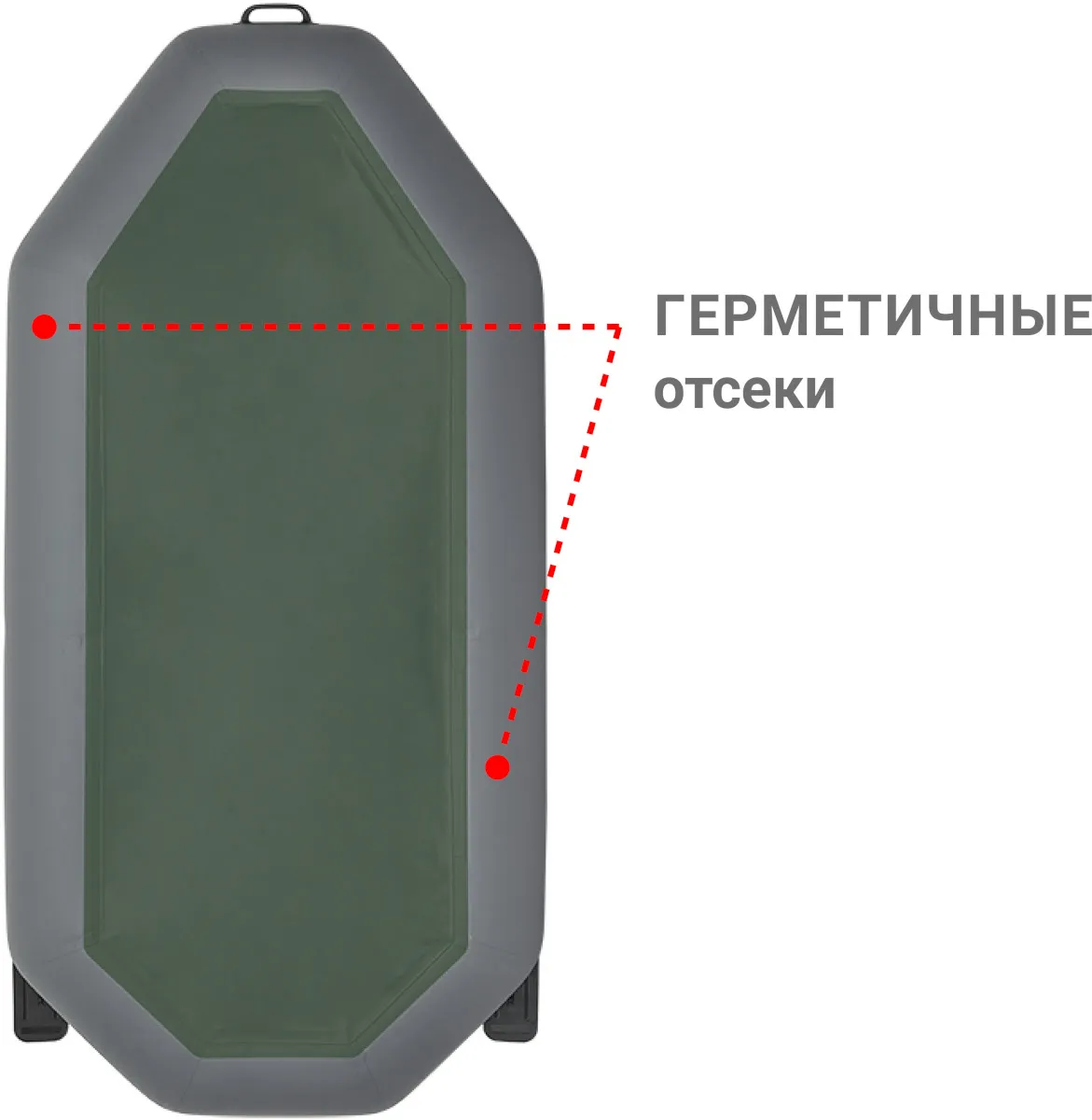 Надувная лодка ПВХ Фрегат М-2 Оптима, зеленый