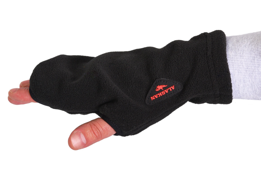 Варежки митенки Alaskan Small Mittens флисовые, черный (L, XL)