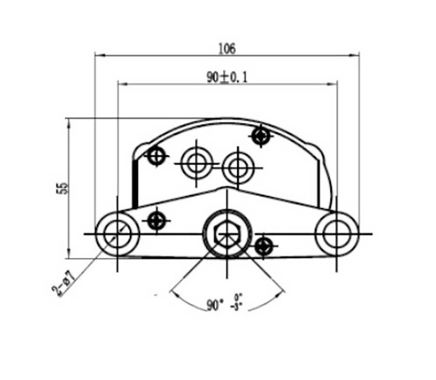 Электропривод стеклоочистителя W.E, 12В, посадка М5 мм, L рез. 34 мм, 90°