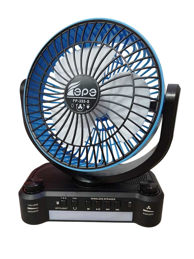 Многофункциональная радиоколонка FP-355-S с солнечной панелью, вентилятором, FM/USB/TF/BT и LED-подсветкой