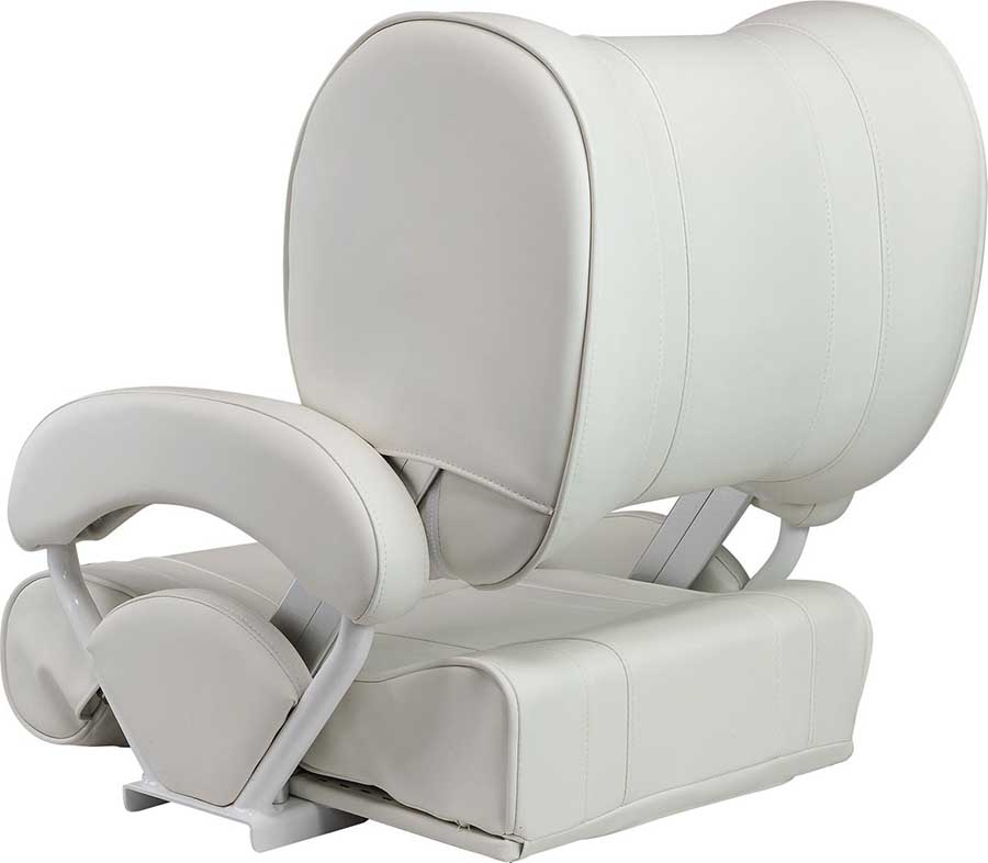 Кресло Marine Rocket мягкое виниловое с перекидной спинкой и болстером, белый