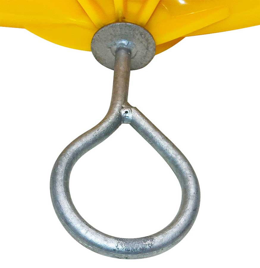 Буй надувной с вертлюгом и рымом Majoni 950х600 мм, желтый