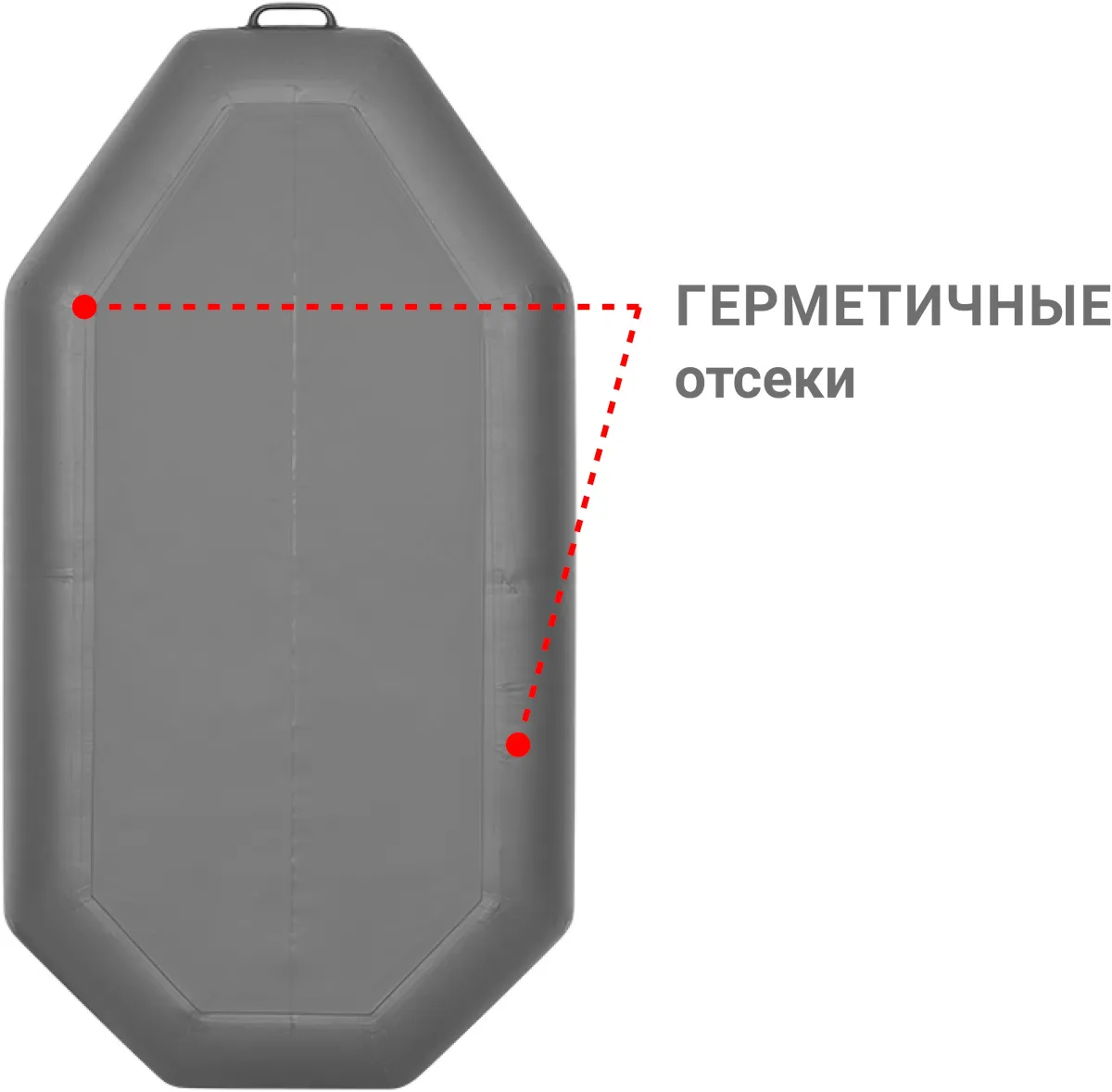 Надувная лодка ПВХ Фрегат М-1 Оптима Лайт (гребки), серый
