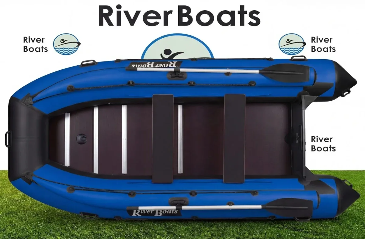 Надувная лодка ПВХ RiverBoats RB 430 (фальшборт, слань)