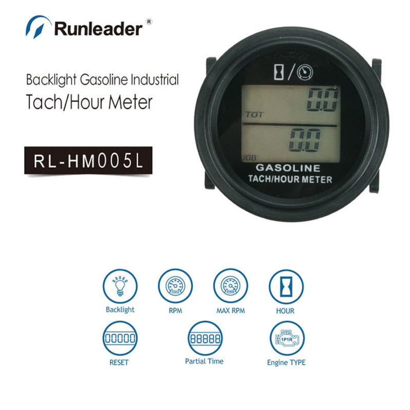 Тахометр универсальный со счетчиком моточасов RL-HM005L.