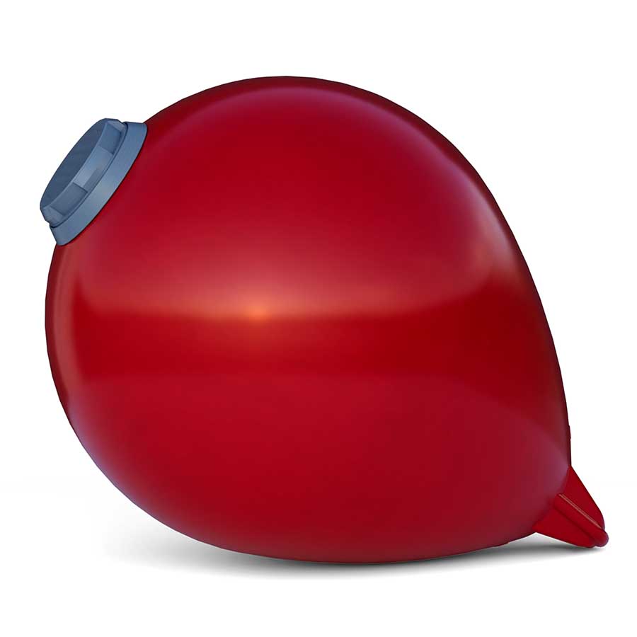 Буй пластиковый маркерный BUOY Ø450х630 мм с подсветкой и солнечной батареей, красный