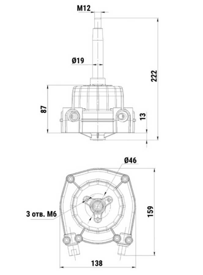 Рулевой комплект Техномарин редуктор MS-58 с тросом M58 11 футов (3,35 м) для ПЛМ до 55 л.с.