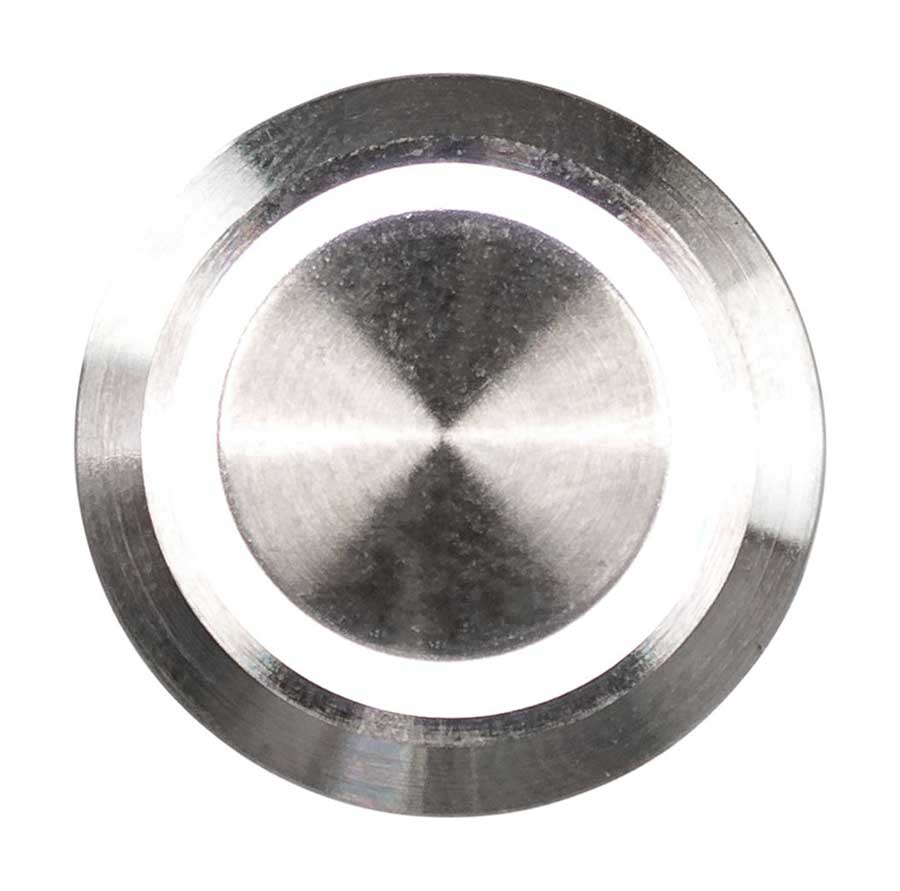 Выключатель с фиксацией 12/24В 5А, OFF-ON 5P, Ø19 мм, белая подсветка, нерж. сталь