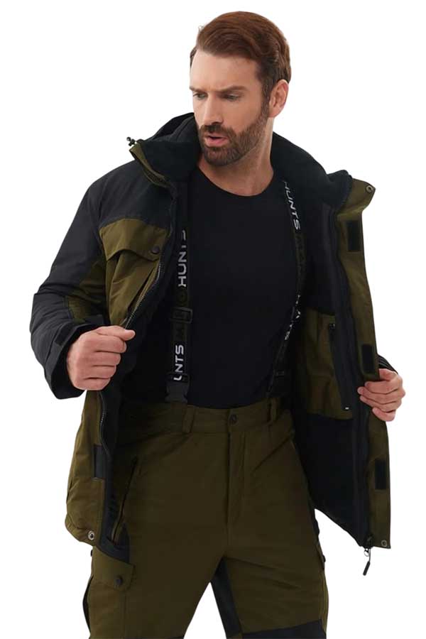 Костюм зимний Хантсмен Канада -35°С, хаки/черный (ткань Оксланд)
