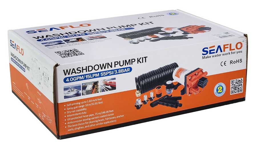 Помывочный комплект SeaFlo 12 В, 15 л/мин, 3.8 бар
