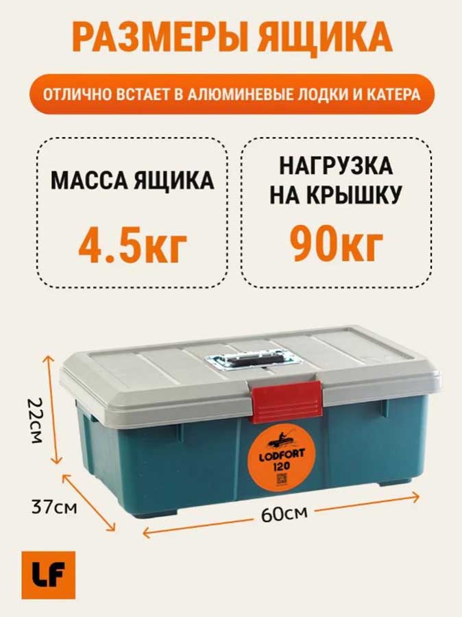 Ящик органайзер рыболовный со слайдерами для блесен и воблеров, на 120 шт.