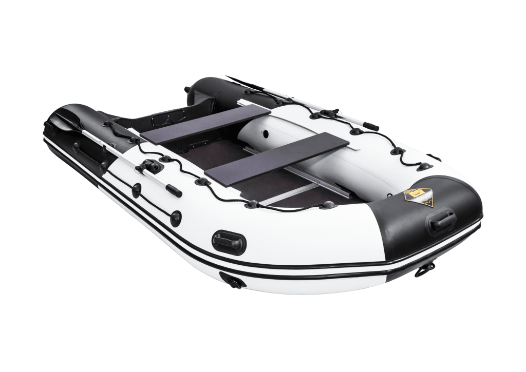 Надувная лодка Ривьера Максима 3400 СК "Комби" светло-серый/черный