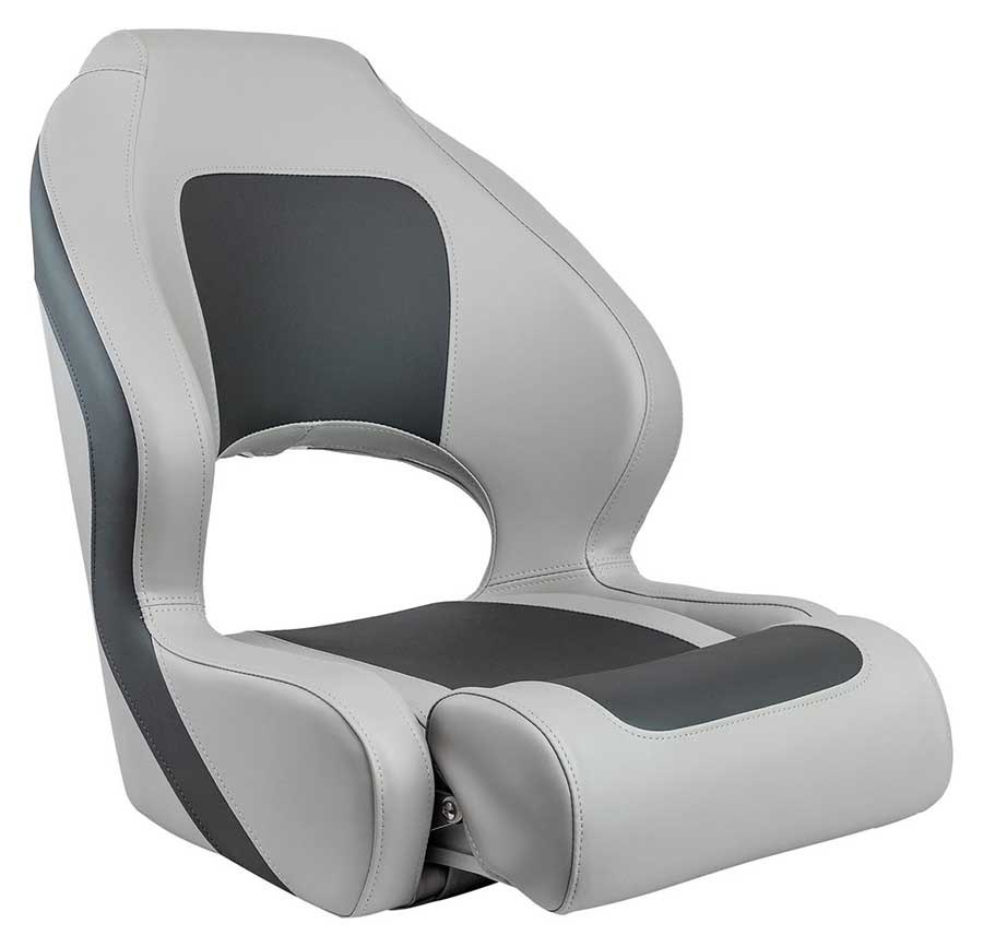 Кресло Delux Sport Flip Up мягкое виниловое с болстером, угольный/серый