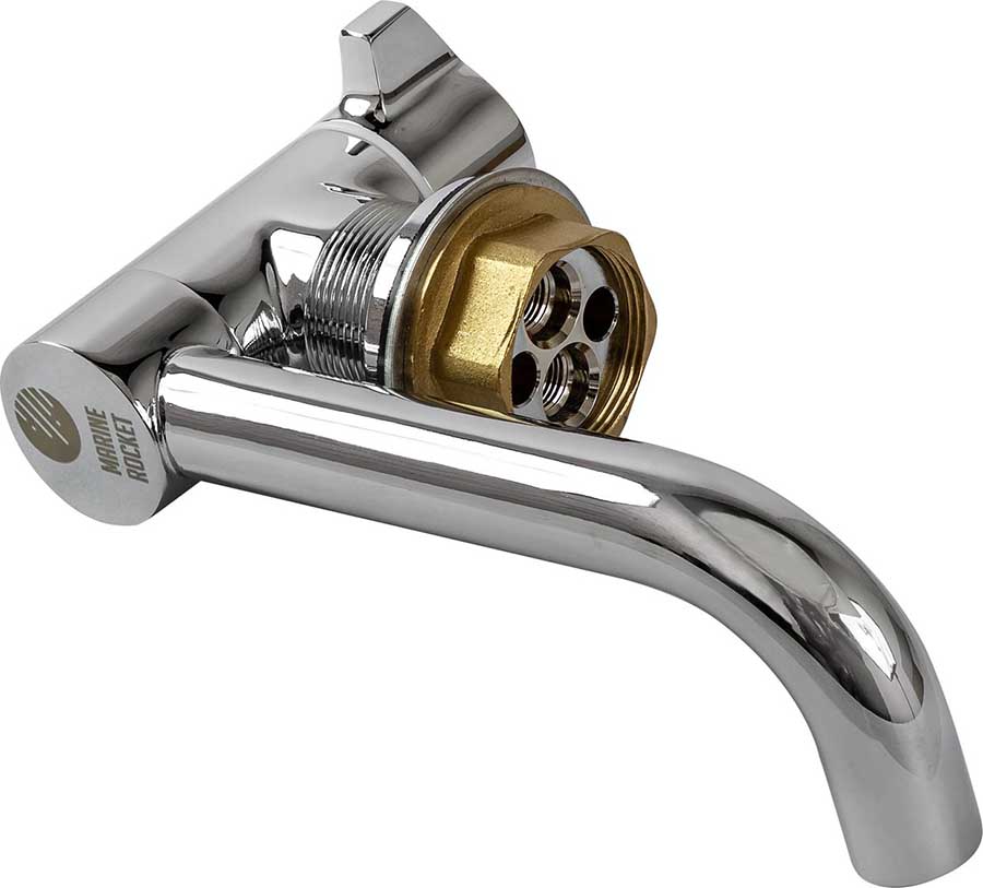 Складной кран-смеситель Marine Rocket для горячей и холодной воды, хромированная медь