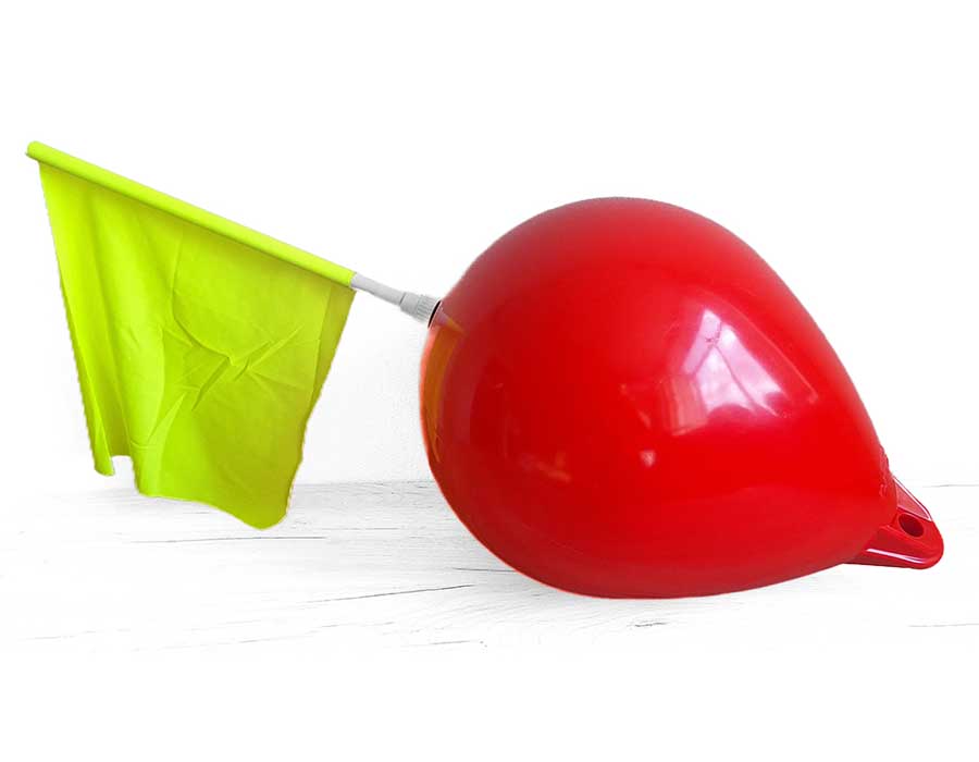 Буй пластиковый маркерный с флагштоком BUOY Ø450x630 мм, красный + флаг