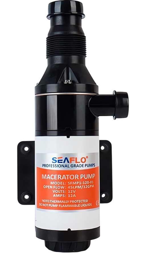 Помпа туалетная SeaFlo с мацератором 45 л/мин, 12 В