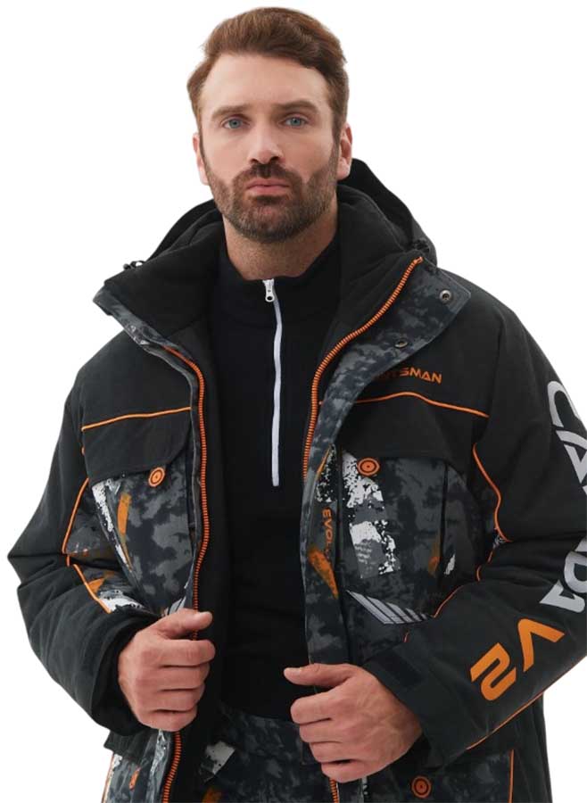 Костюм зимний Хантсмен Канада V2 -35°С, камуфляж/черный (ткань Исландия)