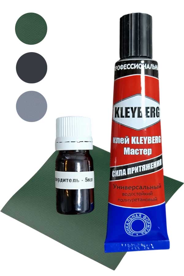 Ремнабор клей для ПВХ 30 мл + отвердитель 5 мл + ПВХ латка 200х200 мм
