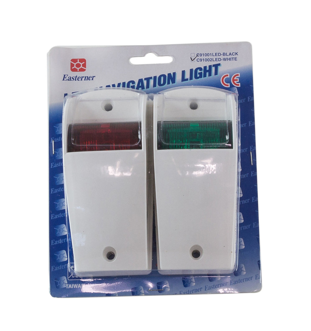 Огни ходовые комплект (красный, зеленый) LED, бел. корпус