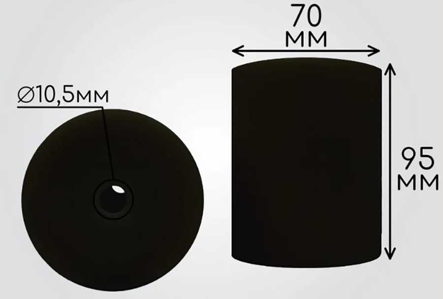 Ролики капролоновые Ø 70х95 мм на ложементы лодочного прицепа, 2 шт.