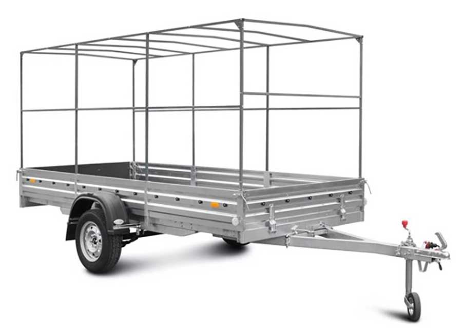 Тент с каркасом 271415 (высокий, H=1500/1700 мм) для бортовых прицепов МЗСА 817705 / 817733