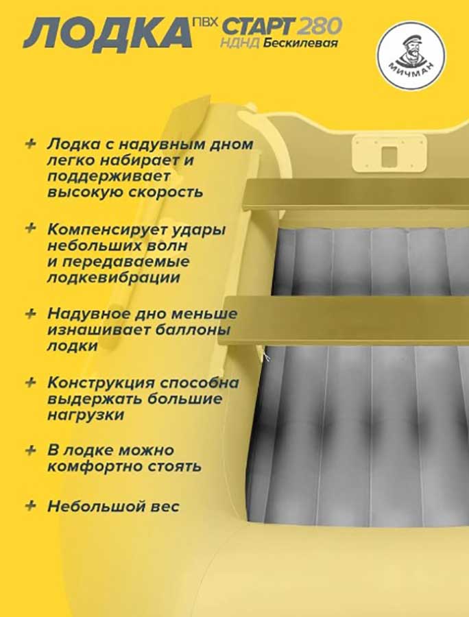 Надувная лодка ПВХ Мичман Старт 280 НДНД