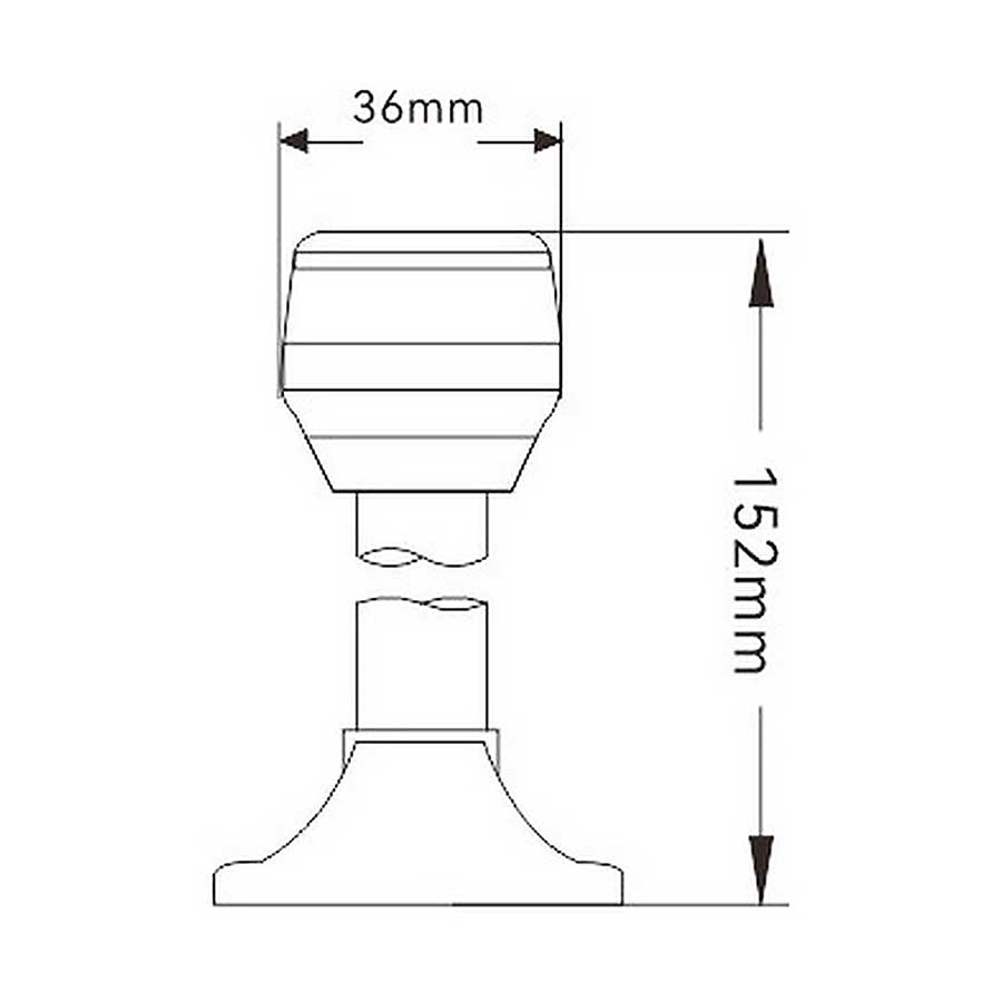 Клотиковый светодиодный огонь SeaFlo SFNL083-6-04B на стойке, 15.2 см, 10-30 В