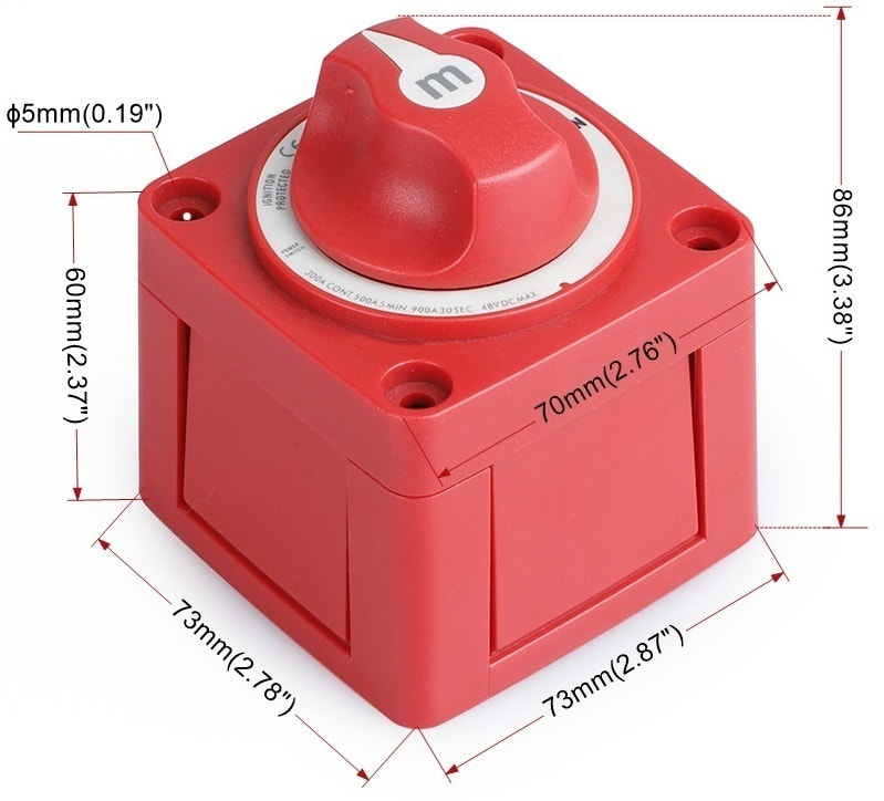 Выключатель массы OFF-ON, 1 АКБ, 300А