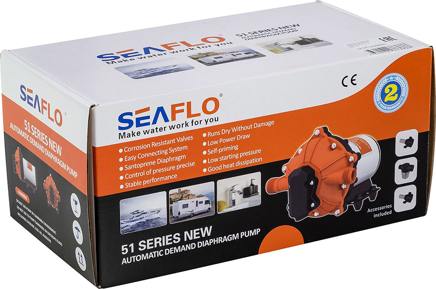Помпа водоподающая мембранная SeaFlo, 18.9 л/мин, 24В