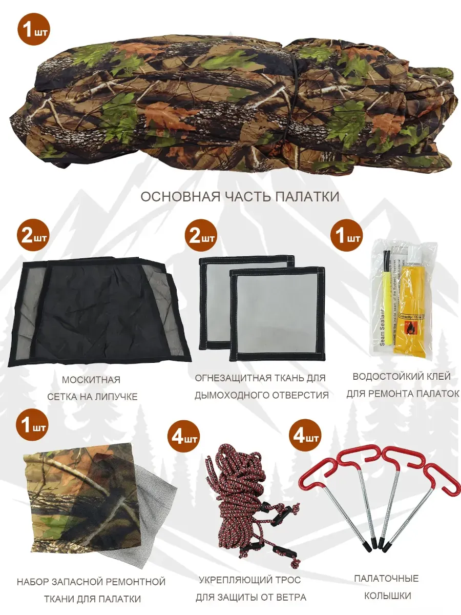 Палатка (баня) 3-х слойная для зимней рыбалки MirCamping КУБ 2,8х2,8х2,05 м 