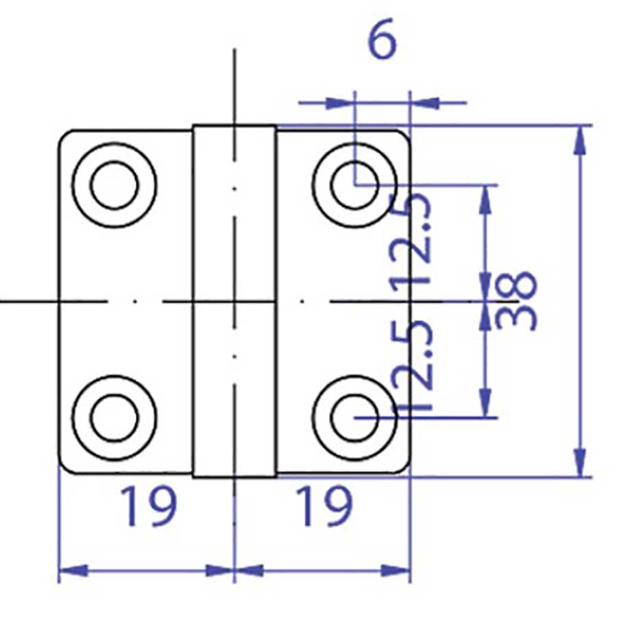 Петля 38х38х5 мм, нержавеющая