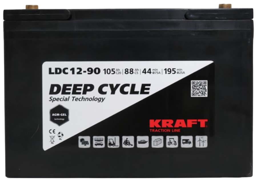 Аккумуляторная батарея Kraft 12V, 105Ah C20 L