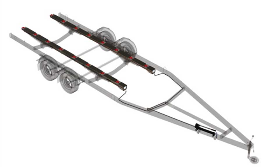 Роликовая система PRAKTIK 4000 на прицеп, гидравлика, нержавеющая сталь
