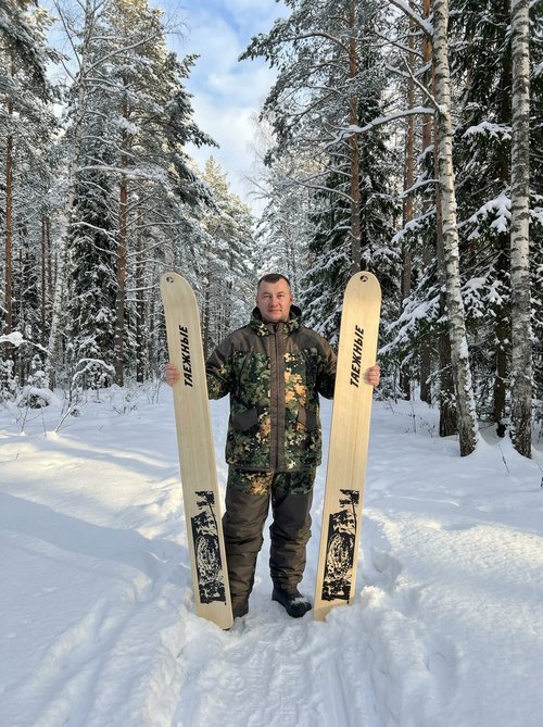 Лыжи охотничьи Таежные деревянные 170х20 см (Маяк)