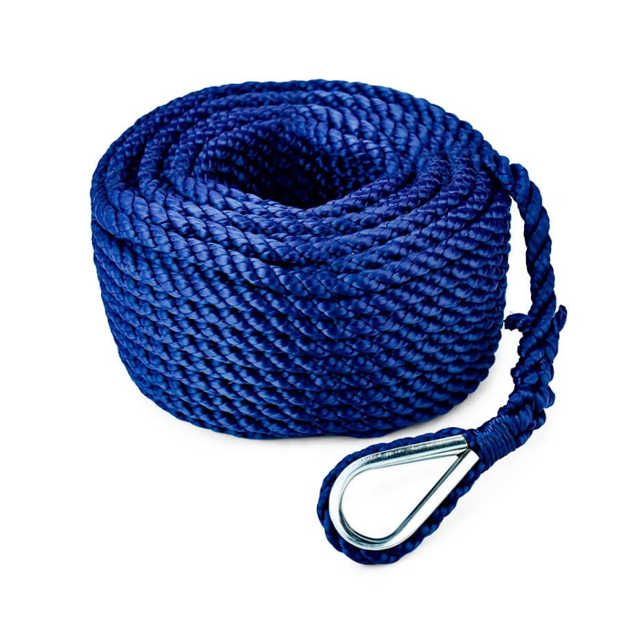 Шнур плетеный якорный Skipper трехпрядный 8 мм, 20 м