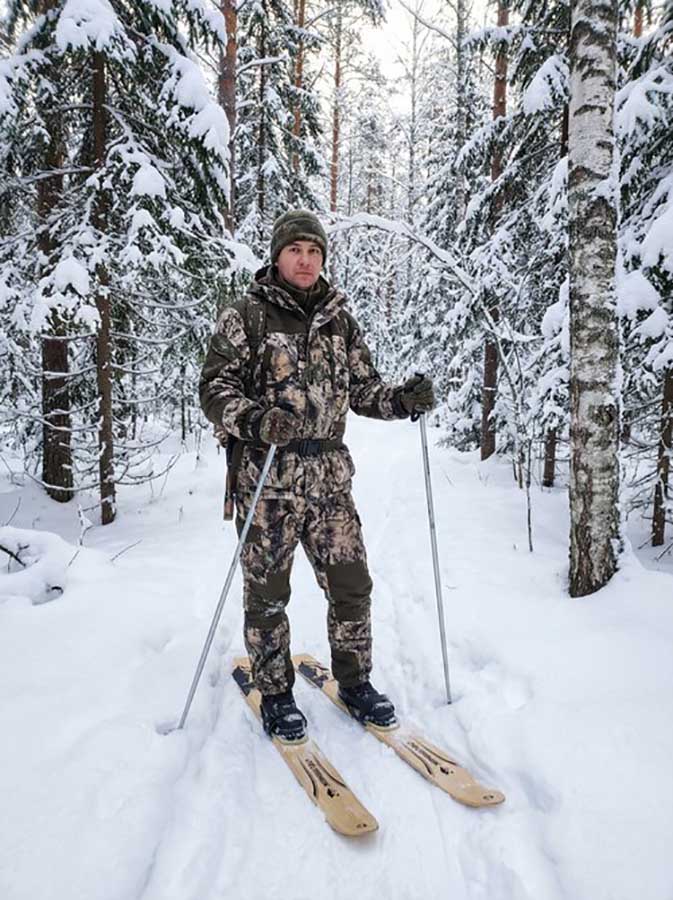 Лыжи охотничьи Охотник деревянные 125х15 см (Маяк)