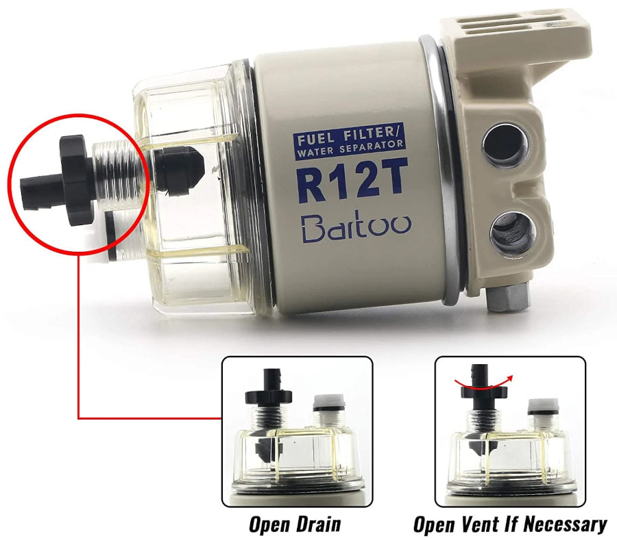 Фильтр топливный R12T 10 мк с креплением и водосборником, M18x1,5