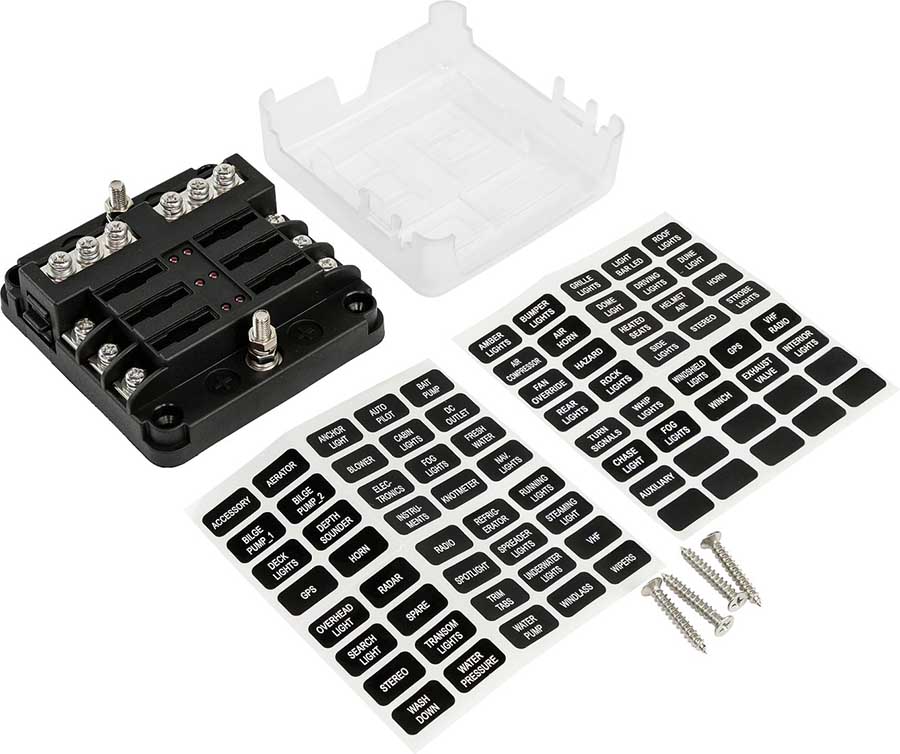 Блок на 6 предохранителей с крышкой и индикацией, MR