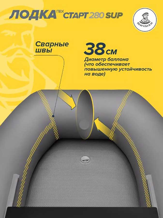 Надувная лодка ПВХ Мичман Старт SUP 280 (дно AirDeck)