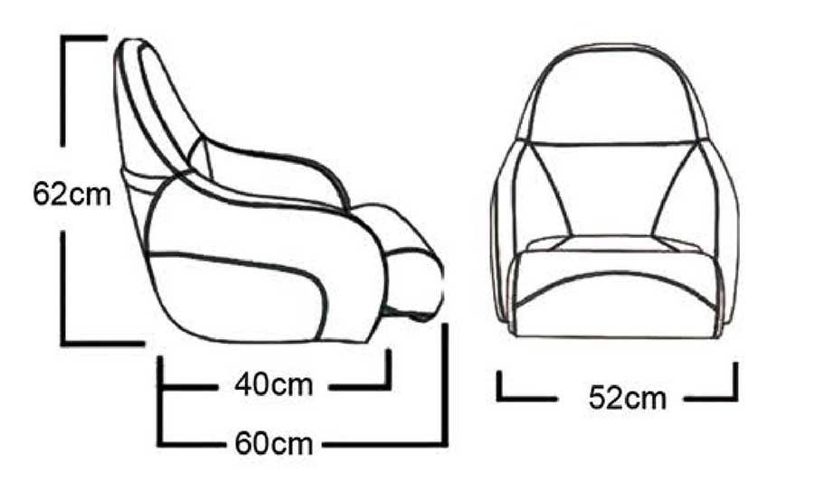 Кресло Ocean Flip Up мягкое виниловое с болстером, белый/синий