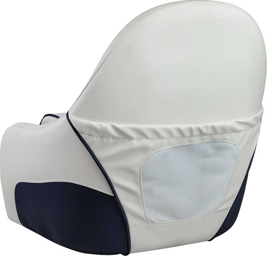 Кресло Ocean Flip Up мягкое виниловое с болстером, белый/синий