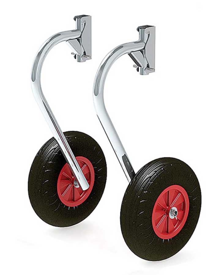 Транцевые быстросъемные колеса 330 мм, Техномарин для лодок типа "Солар", нерж. сталь