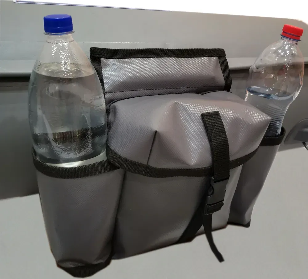 Сумка-органайзер с бутылкодержателем для лодки ПВХ с креплением на ликтрос