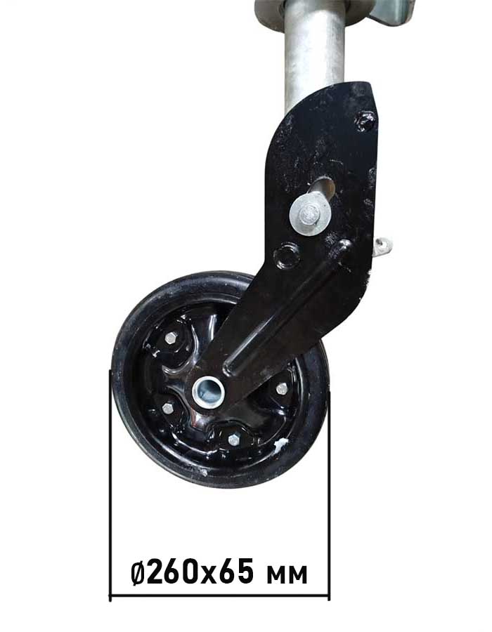 Колесо опорное для прицепа автоматическое, стойка Ø73 мм, 800 кг