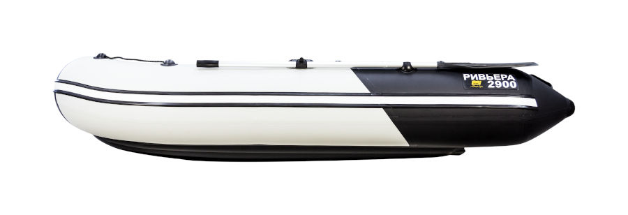 Надувная лодка Ривьера Компакт 2900 НДНД "Комби" светло-серый/черный