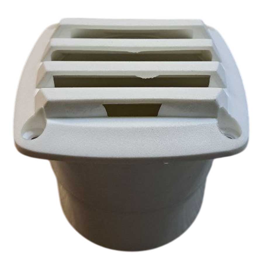 Решетка воздухозаборника 86x86 мм. с патрубком, белая